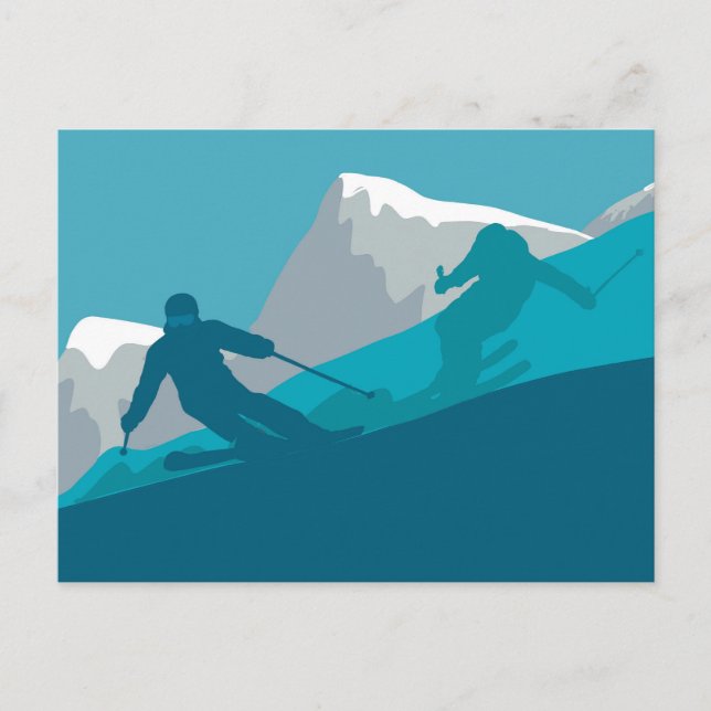  Mountain Skiing  Sport  Holiday Postcard (Front)