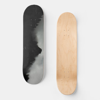 Mountain Skyline in Black and White Skateboard
