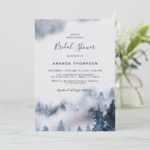 Mountain Smoky Purple Bridal Shower Invitation