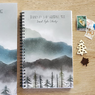 Mountain Snow & Tree Spiral Notebook   Friendship 