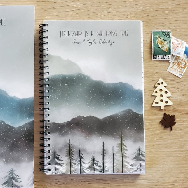 Mountain Snow & Tree Spiral Notebook | Friendship  (Creator Uploaded)