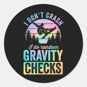 Mountain Snowboarding Essentials And Accessories B Classic Round Sticker