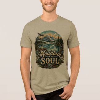 Mountain Soul T-Shirt | Vintage Alpine Lake Nature Tri-Blend Shirt