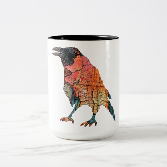 Mountain Spirits Crow Two-Tone Coffee Mug (Center)