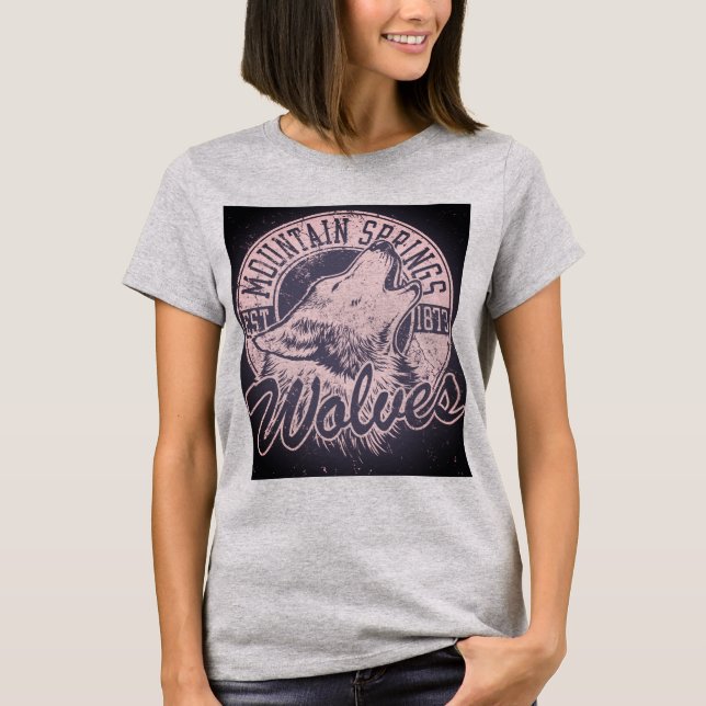 Mountain Springs Wolves Howling T-Shirt (Front)