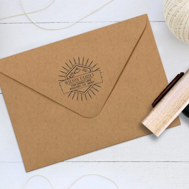 Mountain Star Custom Return Address Rubber Stamp (Creator Uploaded)