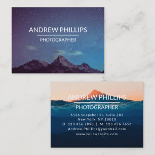 Mountain Starry Silhouette Sunrise Custom Business Card