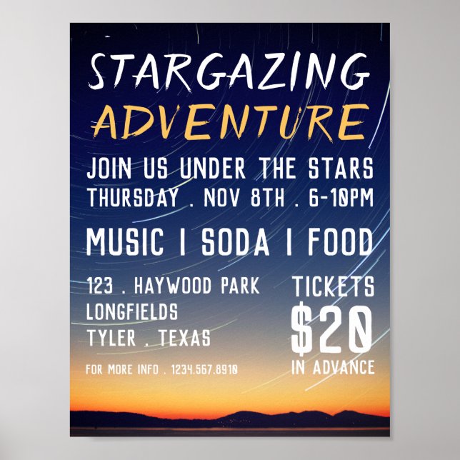Mountain Stars, Planetarium Event Advertising Poster (Front)