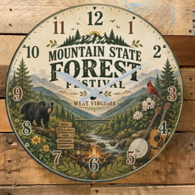 Mountain State Forest Festival West Virginia Large Clock (Creator Uploaded)