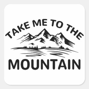 Mountain Sticker, Vacation Sticker, Camping Square Sticker