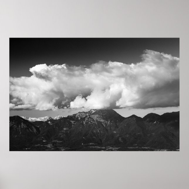 Mountain Storžič, Slovenia underneath clouds Poster (Front)