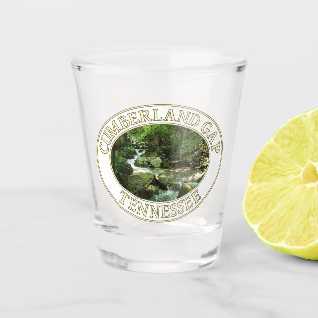 Mountain Stream at Cumberland Gap in Tennessee Shot Glass (Front)