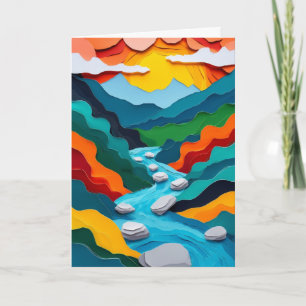 Mountain Stream Cut-Paper Journey Card