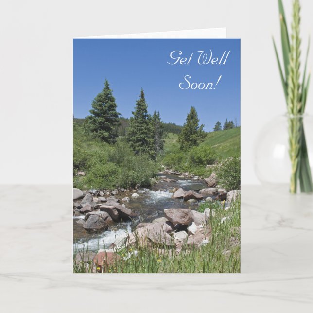 Mountain Stream Get Well Soon Card (Front)