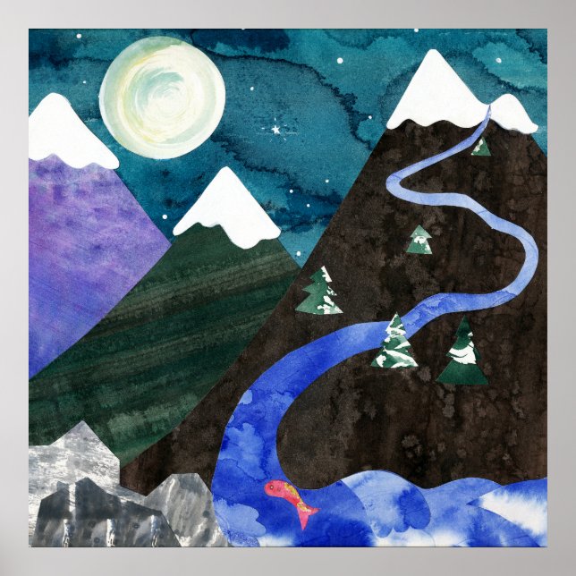 Mountain Stream Night Songs Poster (Front)