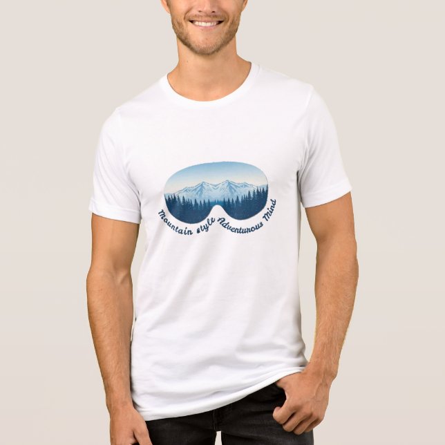 Mountain Style, Adventurous Mind: Ski Goggle Tri-Blend Shirt (Front)