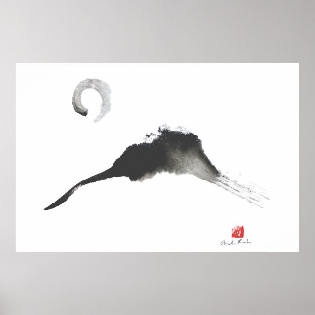 Mountain, Sumi-e Poster (Front)