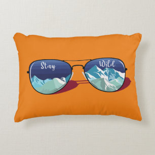 Mountain sun glasses accent pillow