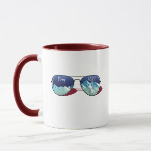 Mountain sun glasses mug