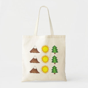 Mountain Sun Trees Woods Camping Climbing Tote