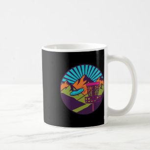 Mountain Sunrise Disc Golf Basket Flying Disc Scen Coffee Mug