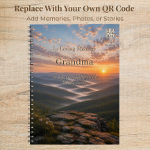 Mountain Sunrise Memorial Journal with Photo & QR
