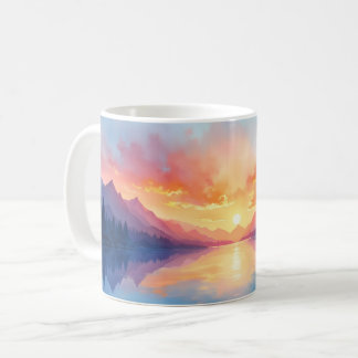 Mountain sunrise reflection coffee mug
