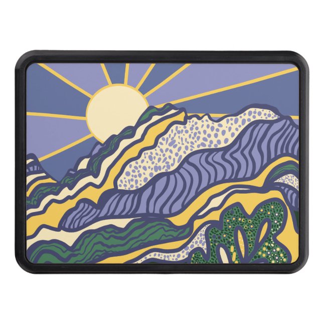 Mountain Sunrise Trailer Hitch Cover (Front)