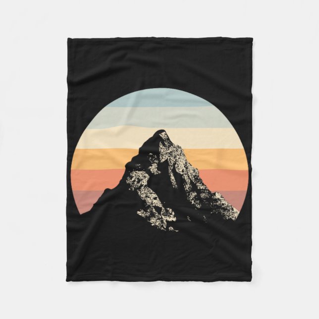 Mountain Sunset Circle Rainbow Outdoor Nature  Fleece Blanket (Front)