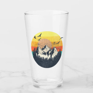 Mountain sunset glass
