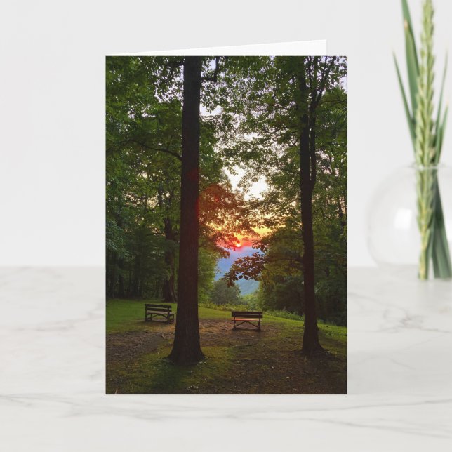 mountain sunset greeting card (blank inside) (Front)