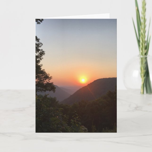 mountain sunset greeting card (blank inside) (Front)