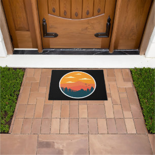 Mountain sunset illustration  doormat