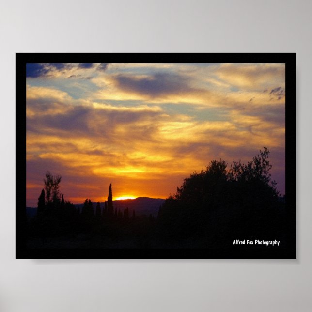 Mountain Sunset Landscape Poster (Front)