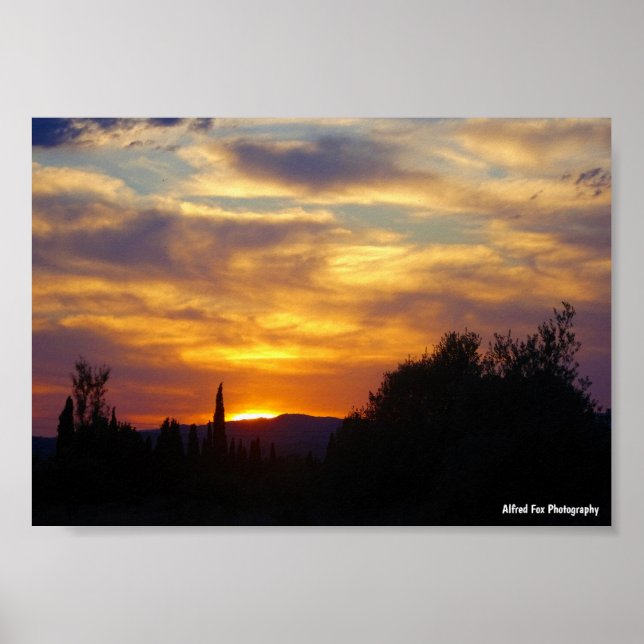 Mountain Sunset Landscape Poster (Front)