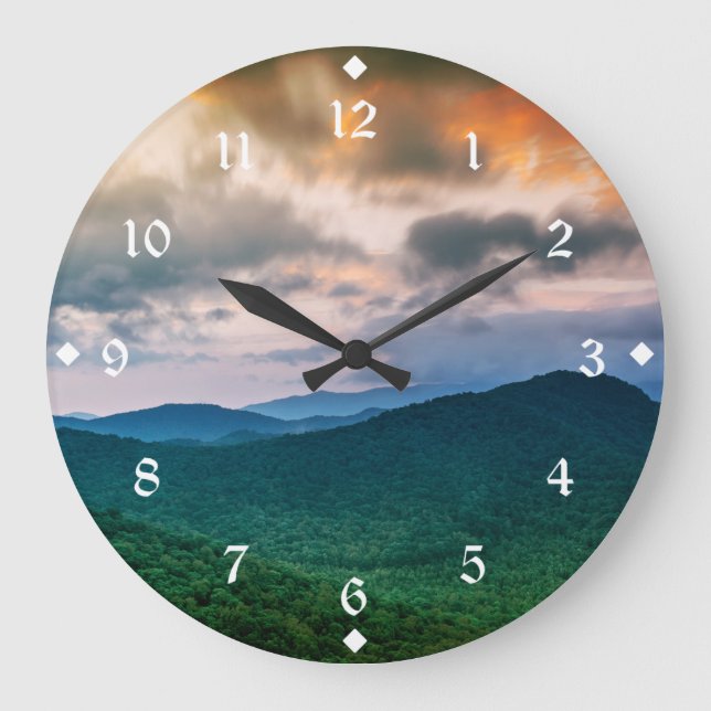 Mountain Sunset Large Clock (Front)