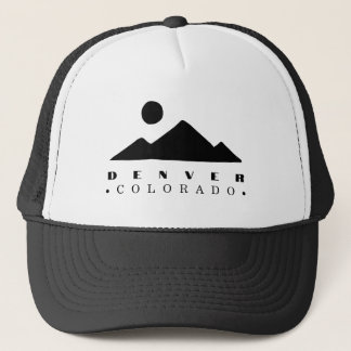 Mountain Sunset Minimalist Black Silhouette Design Trucker Hat