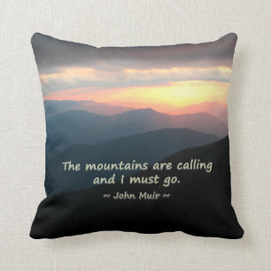 Mountain Sunset: Mtns calling Muir Template Throw Pillow