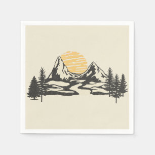 Mountain sunset napkin