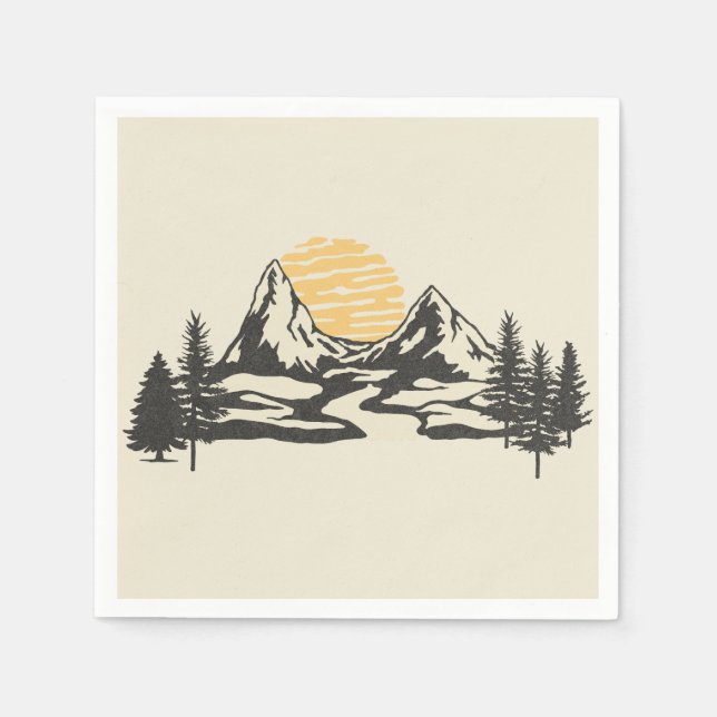 Mountain sunset napkin (Front)