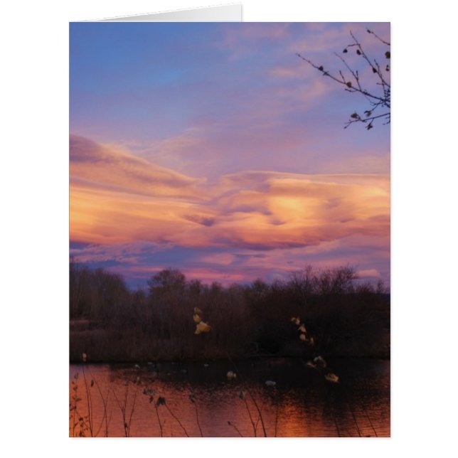 Mountain Sunset on Pond (Front)