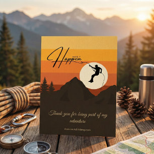 Mountain Sunset Rock Climbing Thank You Card