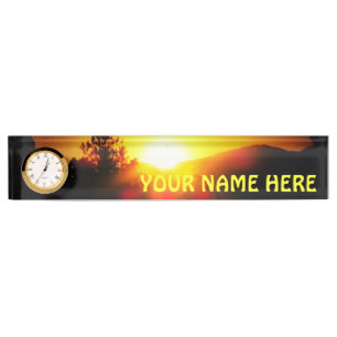 Mountain Sunset with your name Nameplate