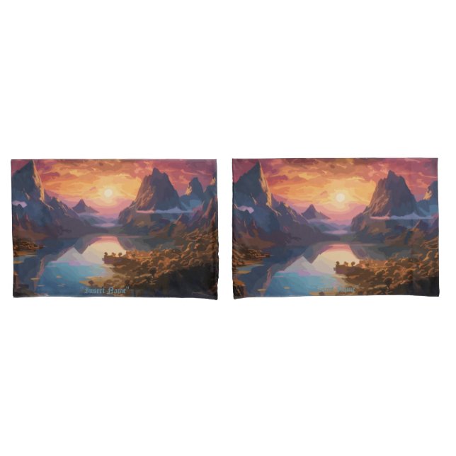 Mountain Symphony: A Harmonious Blend of Colors Pillowcase (Front-Set)