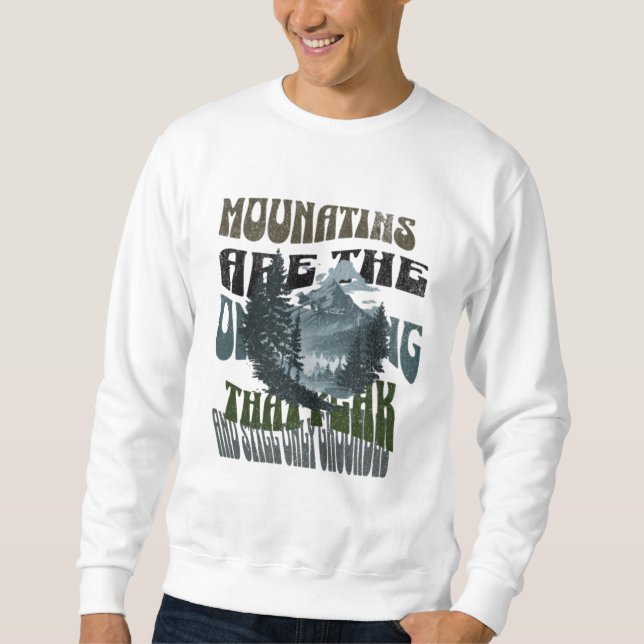 mountain theme beautiful scenery retro design sweatshirt (Front)