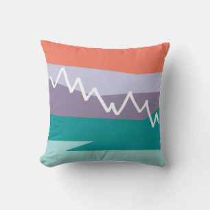 Mountain Throw Pillow with Solid Mint Back
