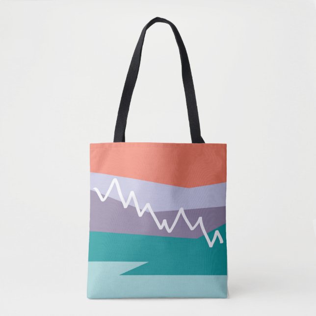 Mountain Tote with Solid Mint Back Bag (Front)