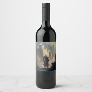 Mountain town siege wine label