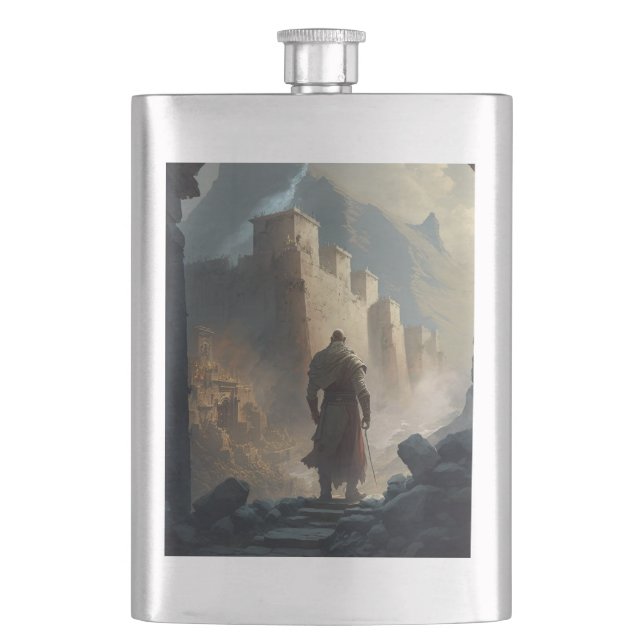 Mountain town victory hip flask (Front)