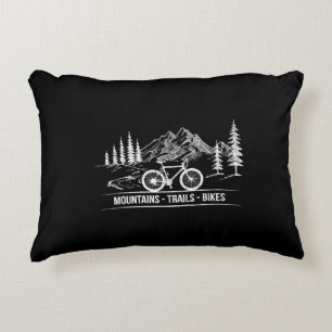 Mountain Trail Bikes - Cyclist Bike Rider Bicycle Accent Pillow
